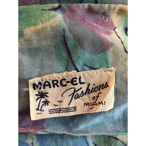 1940s-1950s MARC-EL Fashions of Miami Floral Dress W/Matching Belt. XS-S. As Is - Picture 9 of 10